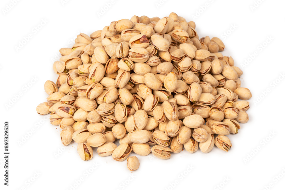 Tasty pistachios isolated on a white background. Tasty pistachios isolated on a white background.