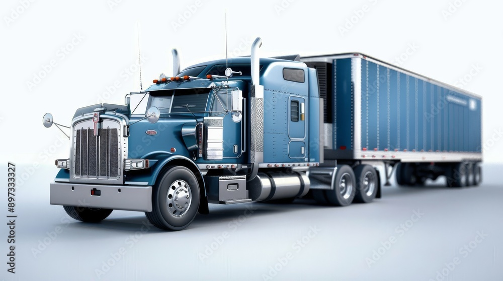 Isolated Photograph of a Semi Trailer Truck Against a White Background Isolated Photograph of a Semi Trailer Truck Against a White Background