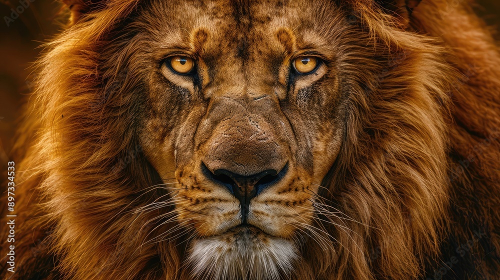 A close-up of a lion face, symbolizing raw animal power and dominance. A close-up of a lion face, symbolizing raw animal power and dominance.