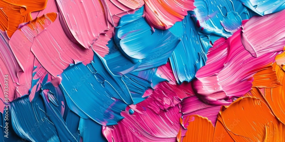 A vibrant, colorful pattern of abstract brushstrokes in pink and blue tones. A vibrant, colorful pattern of abstract brushstrokes in pink and blue tones.