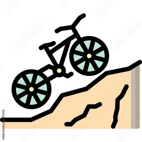 mountain biking color style icons