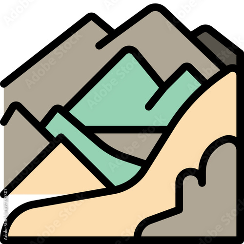 mountain range color style icons