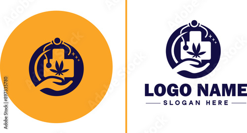 Medical clinic icon Health center Clinic Medical office flat logo sign symbol editable vector