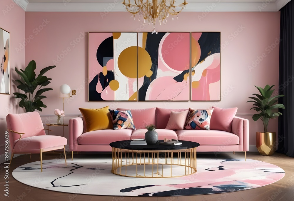 custom made wallpaper toronto digitalA mockup poster frame is on the wall of the living room. Luxurious apartment background with contemporary design. Modern interior design. 3D render