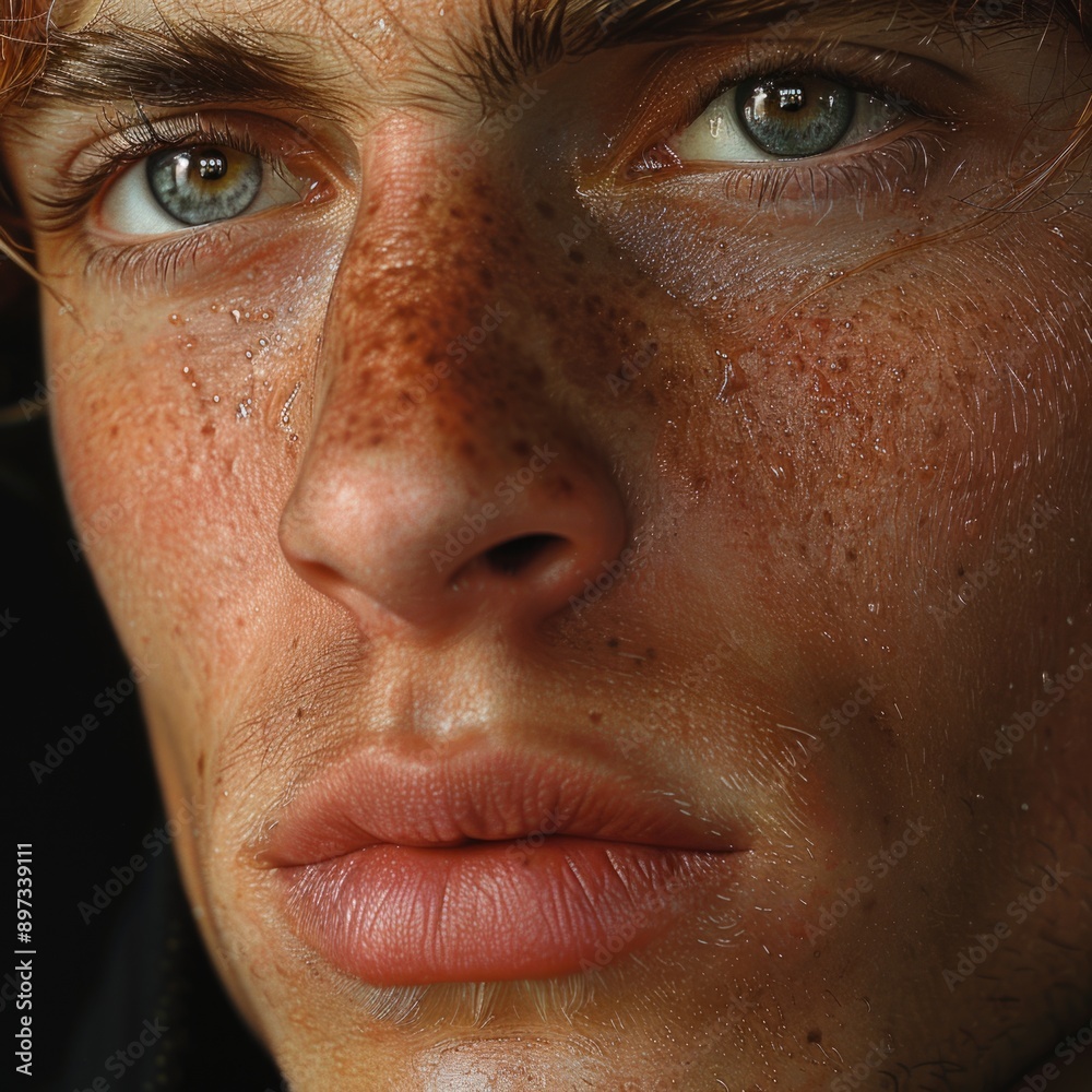 Close-Up Portrait of a Stylish Man with an Earring, Confident and Contemporary