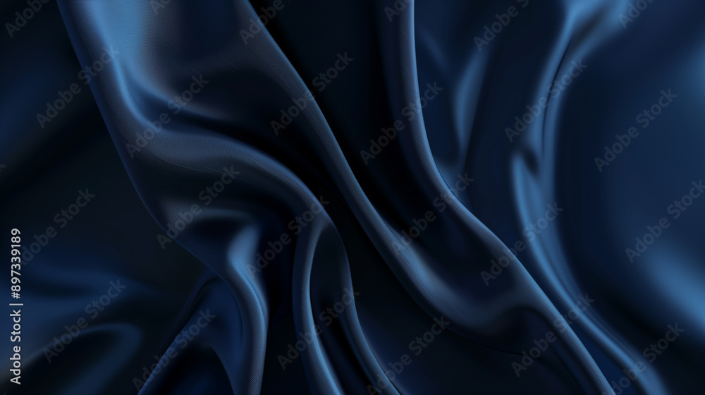 Fototapeta premium Navy blue satin background, Royal Luxury wallpaper
