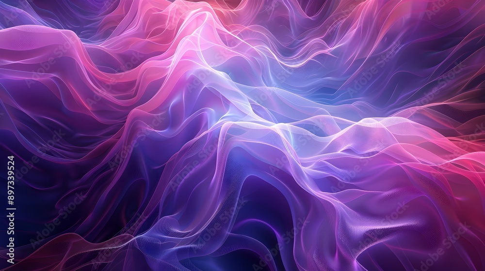 Holographic 3D Sound Waves Backdrop in Ethereal Dark Void with Striking Music Background Holographic 3D Sound Waves Backdrop in Ethereal Dark Void with Striking Music Background