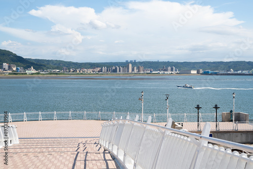 Obraz na płótnie Tamsui Fisherman's Wharf and Bali District in New Taipei City, Taiwan w salonie