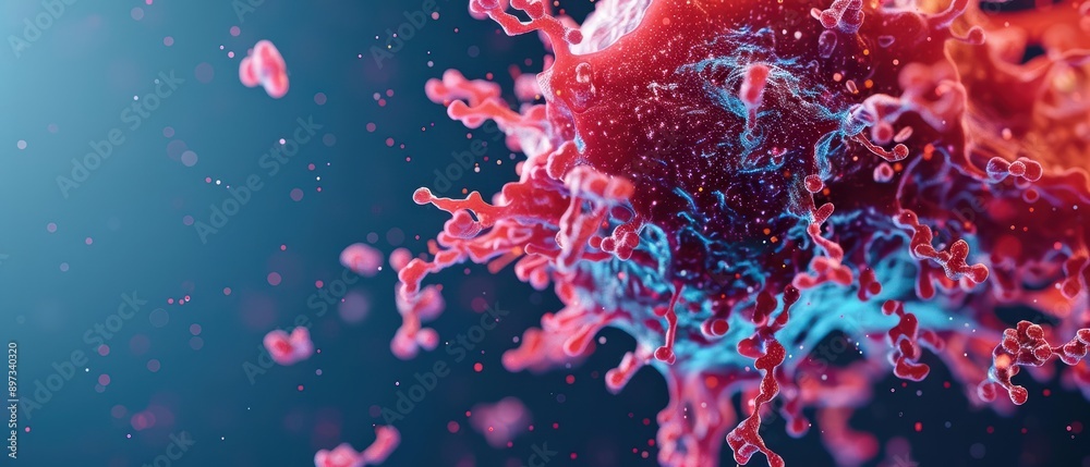 A dermatological explosion showcasing skin cells and layers in a vibrant, detailed burst, banner, with copy space A dermatological explosion showcasing skin cells and layers in a vibrant, detailed burst, banner, with copy space