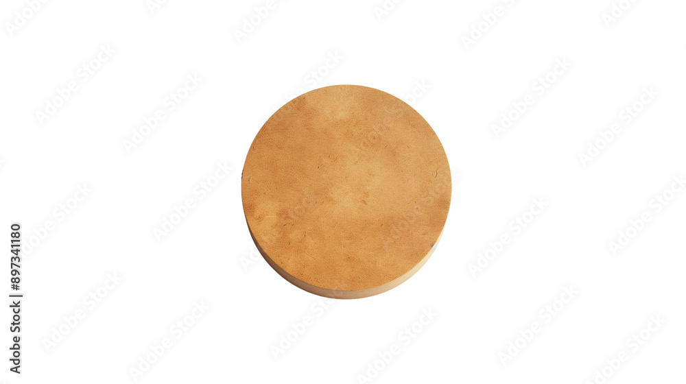 Fototapeta premium Round handmade studio label mockup isolated on a white background