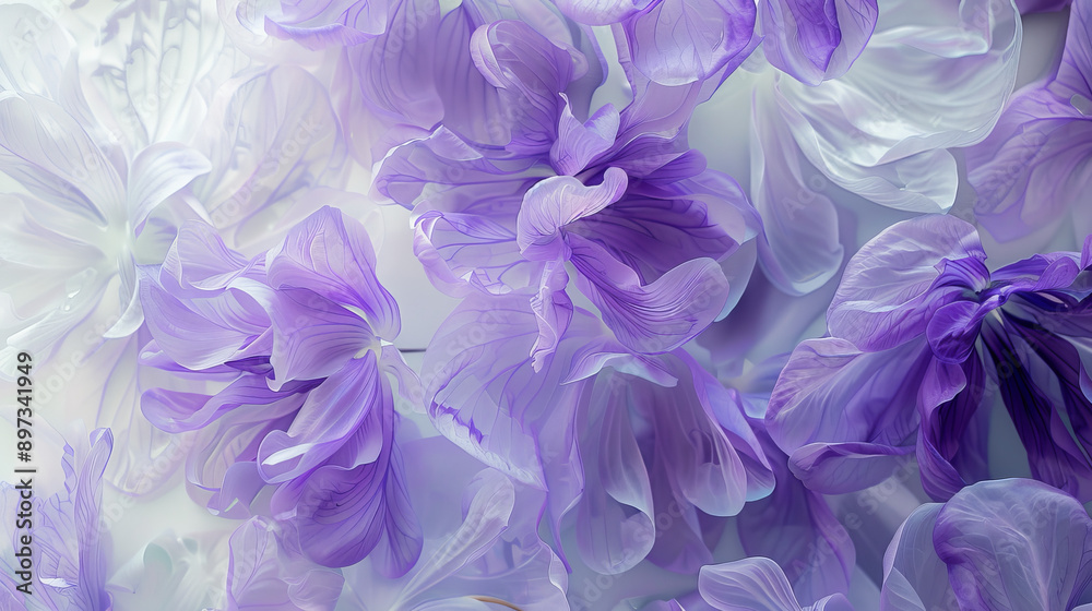 Violet and white Fabaceae flower blooming in spring, isolated against a white background. Violet and white Fabaceae flower blooming in spring, isolated against a white background.