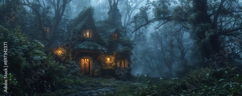 Dragon's Lair: Mystical Abode, 4K hyperrealistic photo