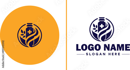 Medical clinic icon Health center Clinic Medical office flat logo sign symbol editable vector