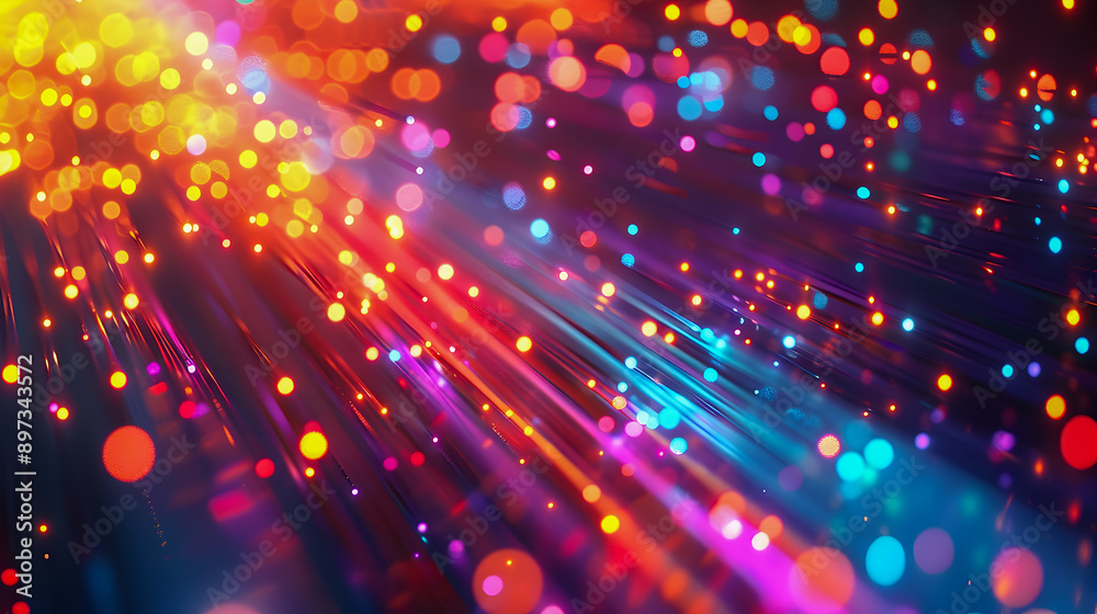 Visually striking 3D depicting a macro view of fiber optic cables with glowing vibrant lights set against a dynamic high tech digital scene The image features a stylized Visually striking 3D depicting a macro view of fiber optic cables with glowing vibrant lights set against a dynamic high tech digital scene The image features a stylized