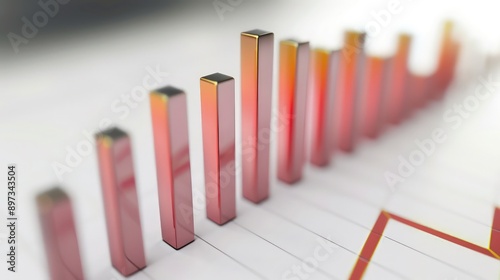 A compelling bar graph showing an abrupt rise in stock values, highlighting a market surge, on a clean white background.
