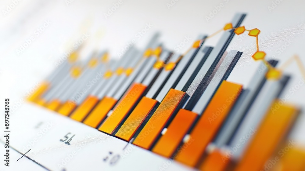 A compelling bar graph showing an abrupt rise in stock values, highlighting a market surge, on a clean white background. A compelling bar graph showing an abrupt rise in stock values, highlighting a market surge, on a clean white background.