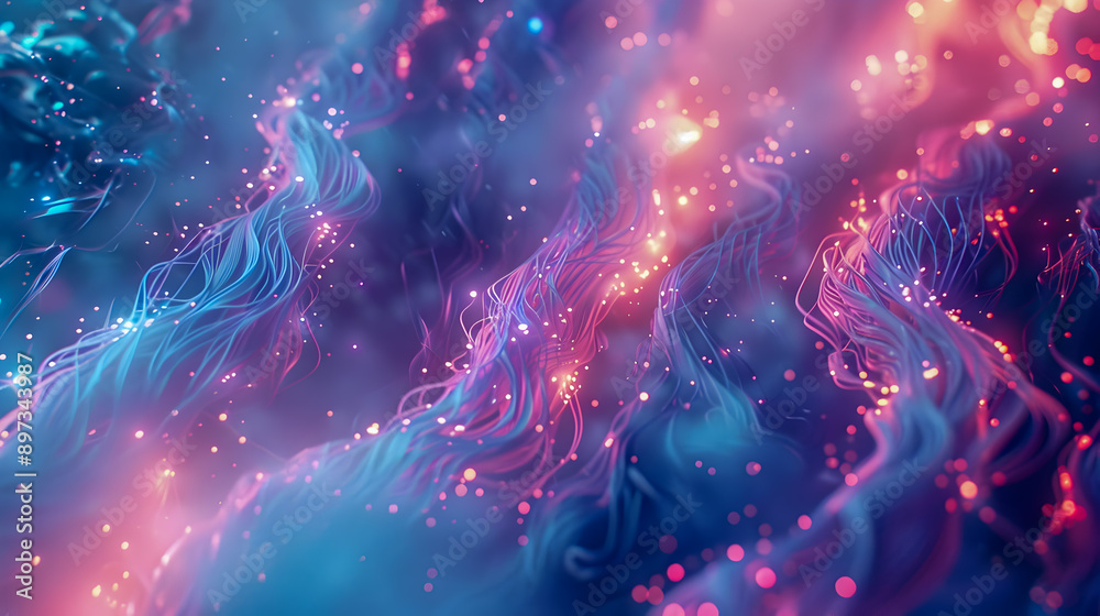 Surreal digital art piece showcasing a mesmerizing aerial view of glowing fiber optic cables in a mystical pastel toned digital landscape The scene features intricate light patterns soft gradients Surreal digital art piece showcasing a mesmerizing aerial view of glowing fiber optic cables in a mystical pastel toned digital landscape The scene features intricate light patterns soft gradients