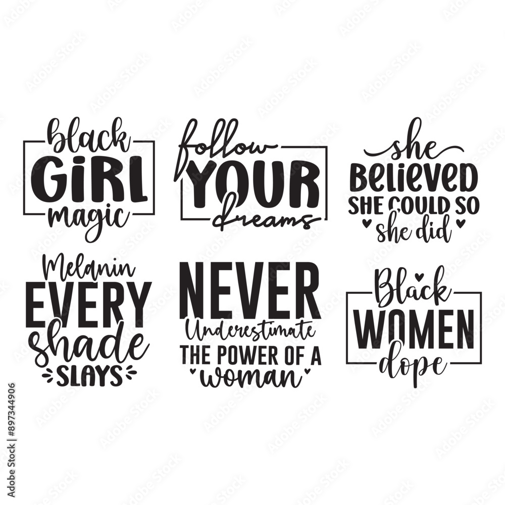 6 Black Girl SVG Bundle 6 Black Girl SVG Bundle