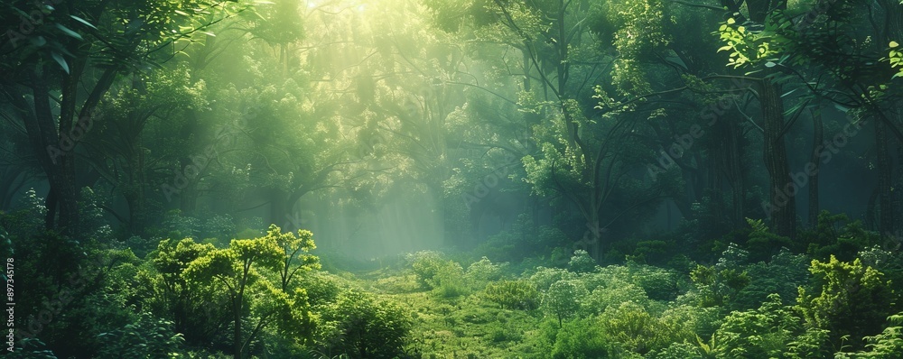 Emerald Enchantment of Lush Forest, 4K hyperrealistic photo Emerald Enchantment of Lush Forest, 4K hyperrealistic photo