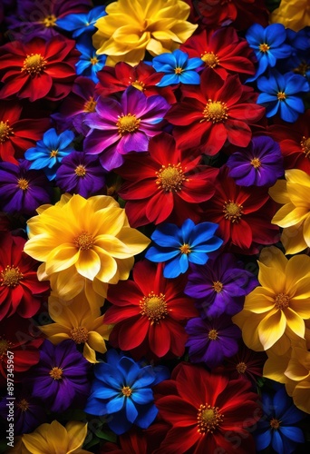 vibrant petals forming stunning visual display colorful arrangement beauty, bloom, flower, nature, garden, floral, design, composition, landscape, botanical