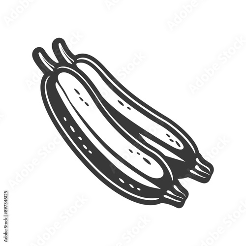 A Pair of Black and White Cucumbers