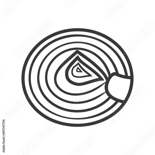 Line drawing of a cross section of an onion