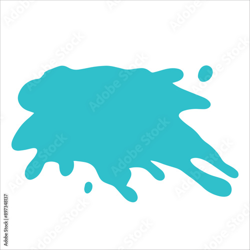 Paint cyan pigment spray splash stain illustration spots