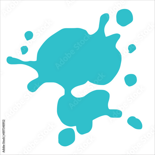 Paint cyan pigment spray splash stain illustration spots