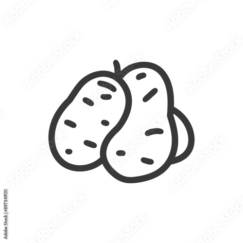Line Drawing of Two Potatoes