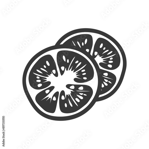 Two Black and White Slices of Tomato