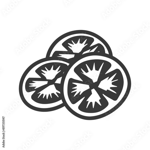 Three Slices of Tomato in Black and White