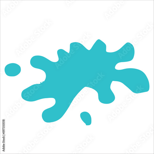 Paint cyan pigment spray splash stain illustration spots