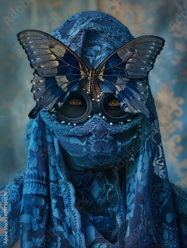 Fortune Teller with a Swallowtail Butterfly and Glowing Firefly Larvae photo