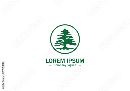 Classic Tree Icon Vector for Heritage and Cultural Preservation Branding