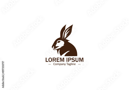 Elegant Rabbit Vector icon logo Design for Eco Friendly Product Logo