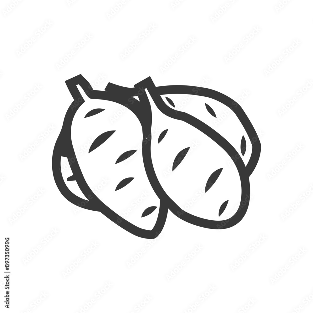 Line Art Illustration of Three Sweet Potatoes Line Art Illustration of Three Sweet Potatoes