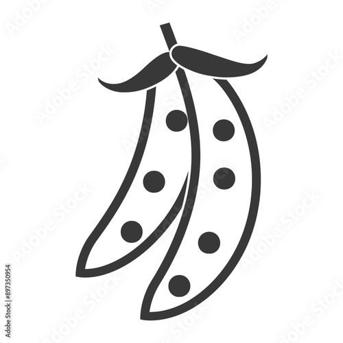 Two Pea Pods with Mustache