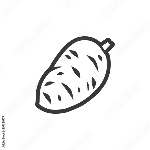 Line Drawing of a Single Sweet Potato