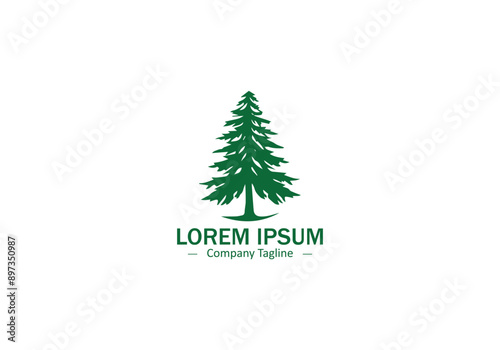 Pine tree logo icon vector silhouette isolated