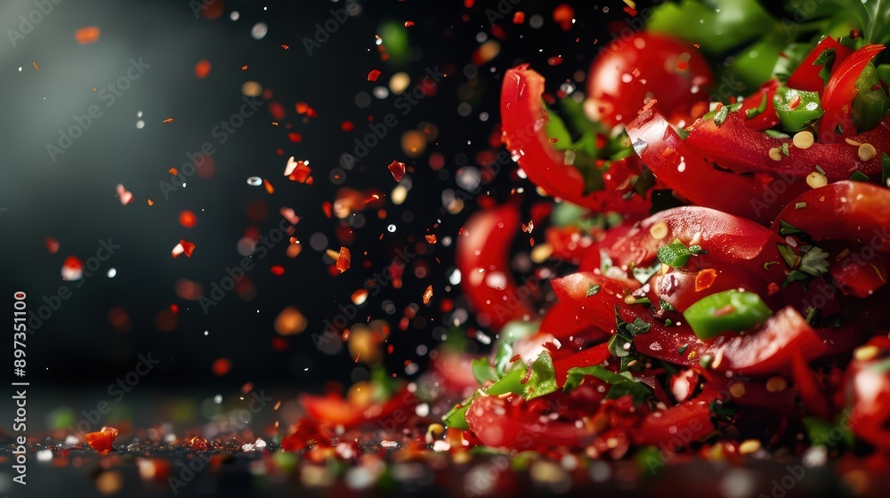 Salsa Explosion bursts with vibrant flavors and zesty ingredients, creating a lively and unforgettable taste experience, banner, with copy space Salsa Explosion bursts with vibrant flavors and zesty ingredients, creating a lively and unforgettable taste experience, banner, with copy space