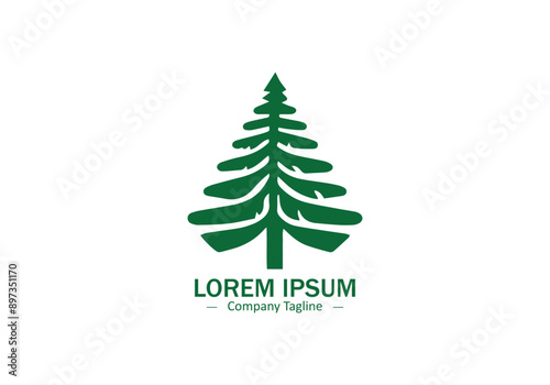 Vibrant Tree Silhouette Vector Icon for Sustainable and Eco Conscious Brands
