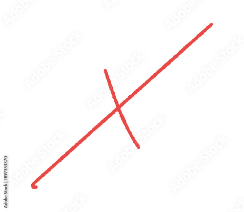 ラフな手書きの赤いバツ - 不正解･ばってん･クロスマークのデザイン素材