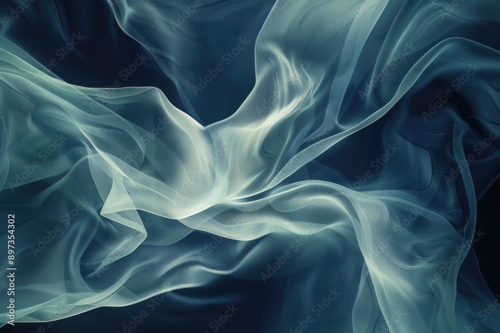 Obraz premium Blue Fabric Close-Up