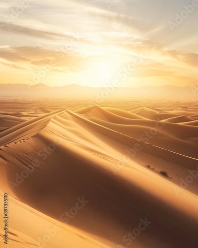 Stark Desert Dunes Under Harsh Midday Sun