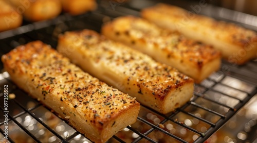 Wallpaper Mural cooking aromas, garlic crouton sticks have just been baked, cooling on a wire rack and filling the kitchen with a delightful garlicky scent Torontodigital.ca