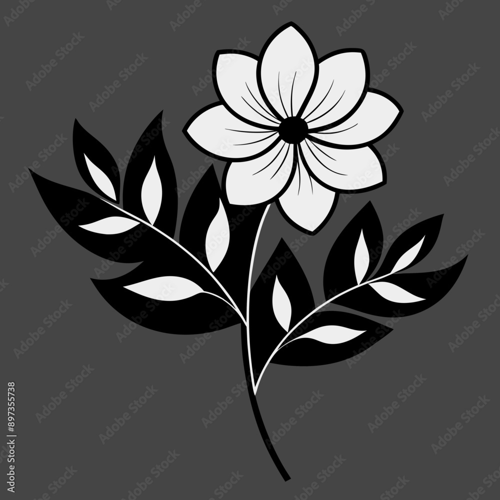 Fototapeta premium Monochromatic Floral Patterns