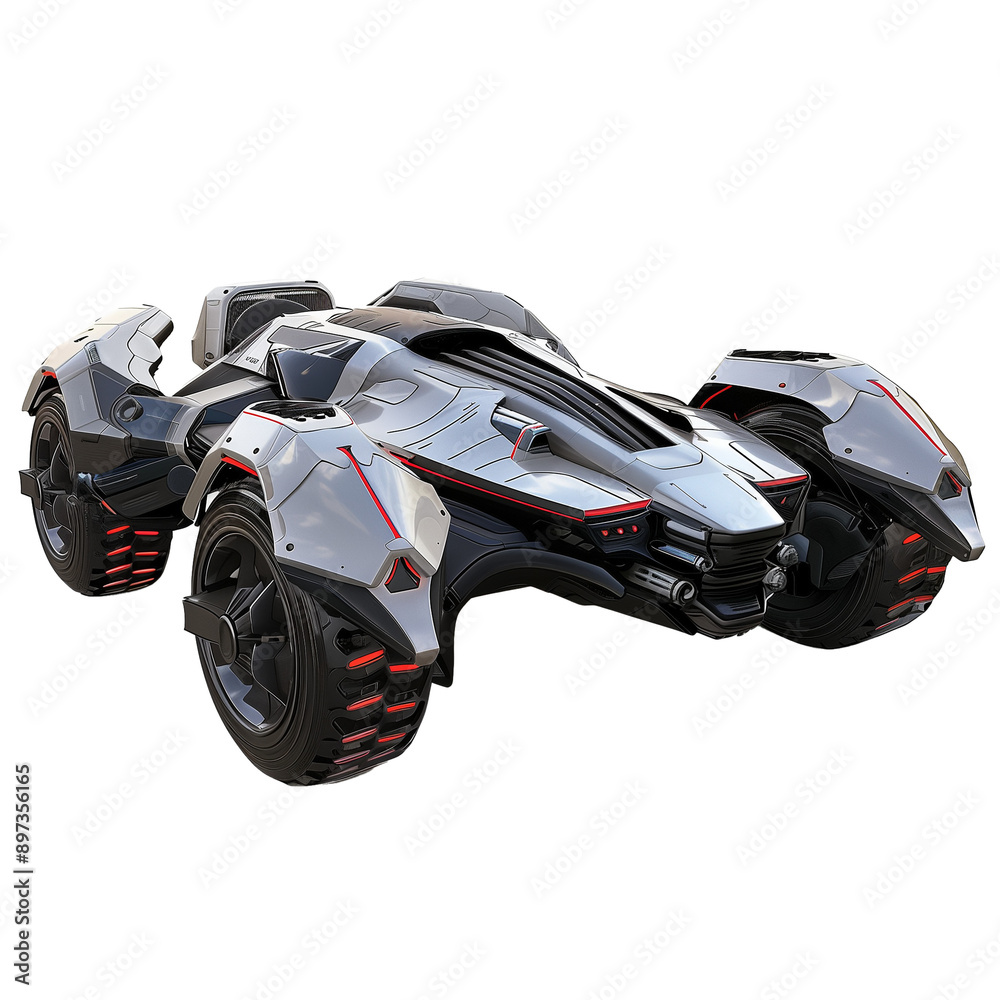 Futuristic sci-fi car isolated on transparent or white background Futuristic sci-fi car isolated on transparent or white background