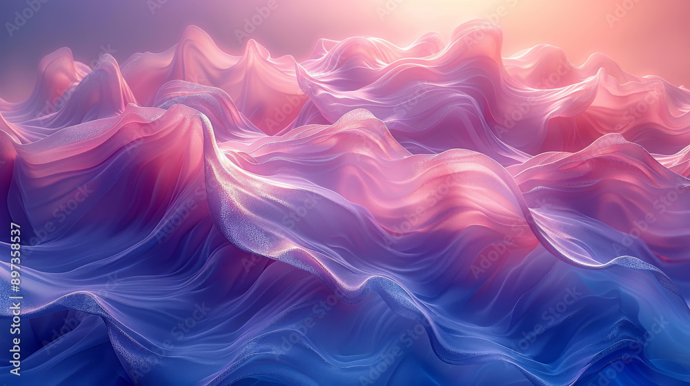 Abstract glowing wave-like fabric in pastel Abstract glowing wave-like fabric in pastel