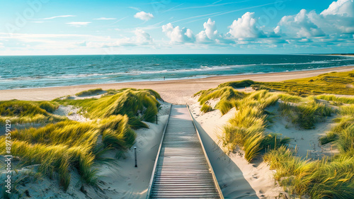 Nordsee, bekannt für ihre weiten Sandflächen, beeindruckenden Dünenlandschaften und das charakteristische Wattenmeer. 