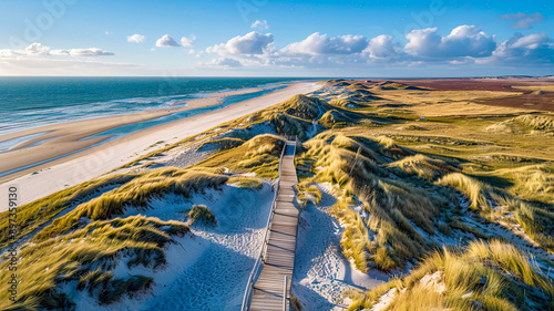 Nordsee, bekannt für ihre weiten Sandflächen, beeindruckenden Dünenlandschaften und das charakteristische Wattenmeer. 